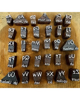 German alphabets A to Z to ß printing block for kids learning and printing on fabric, paper, clay, cookies and henna 2 inches set of 30 German alphabets A to Z to ß printing block for kids learning and printing on fabric, paper, clay, cookies and henna 2 inches set of 30